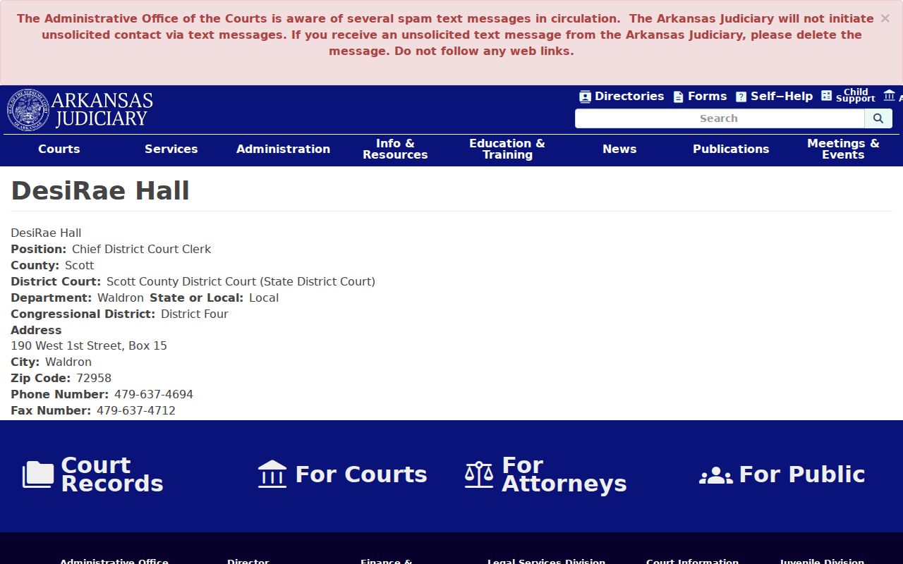 Scott County District Court directory for court case records