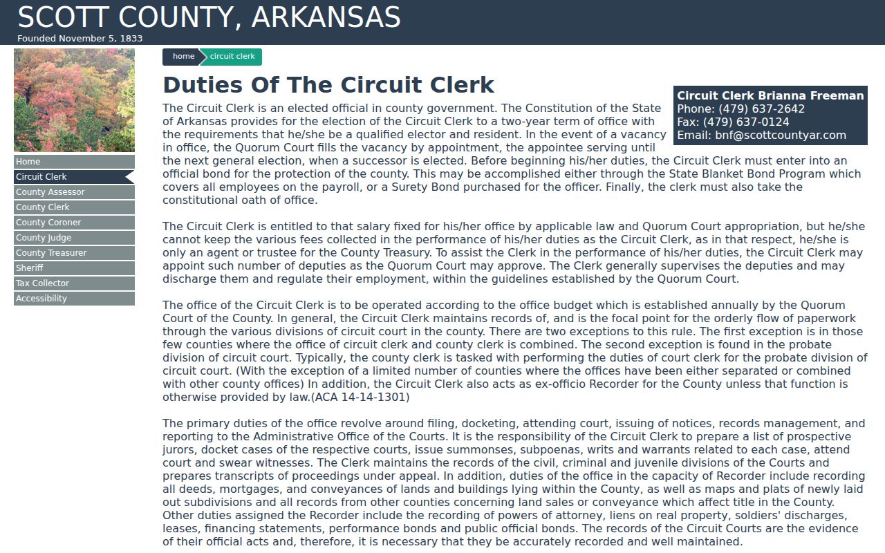 Scott County criminal court records held by the circuit clerk