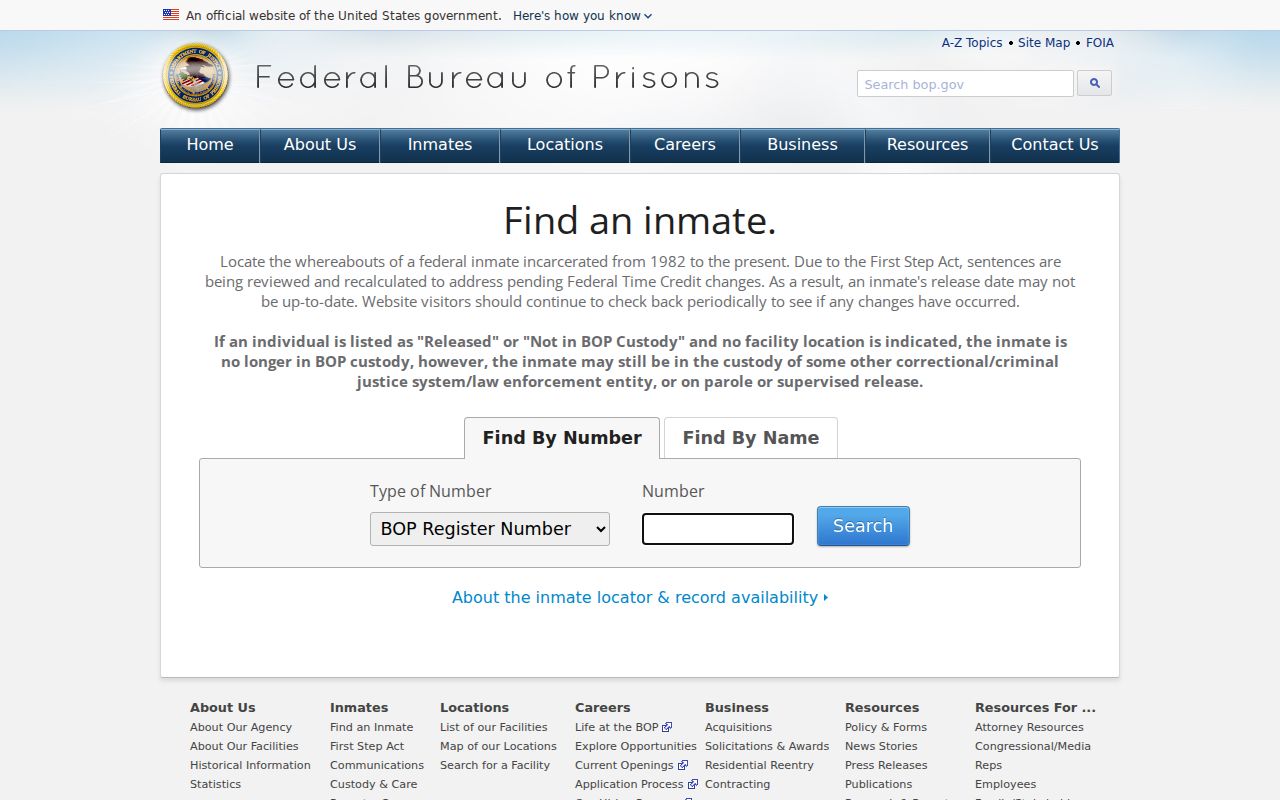 Federal inmate locator separate from Scott County registry records
